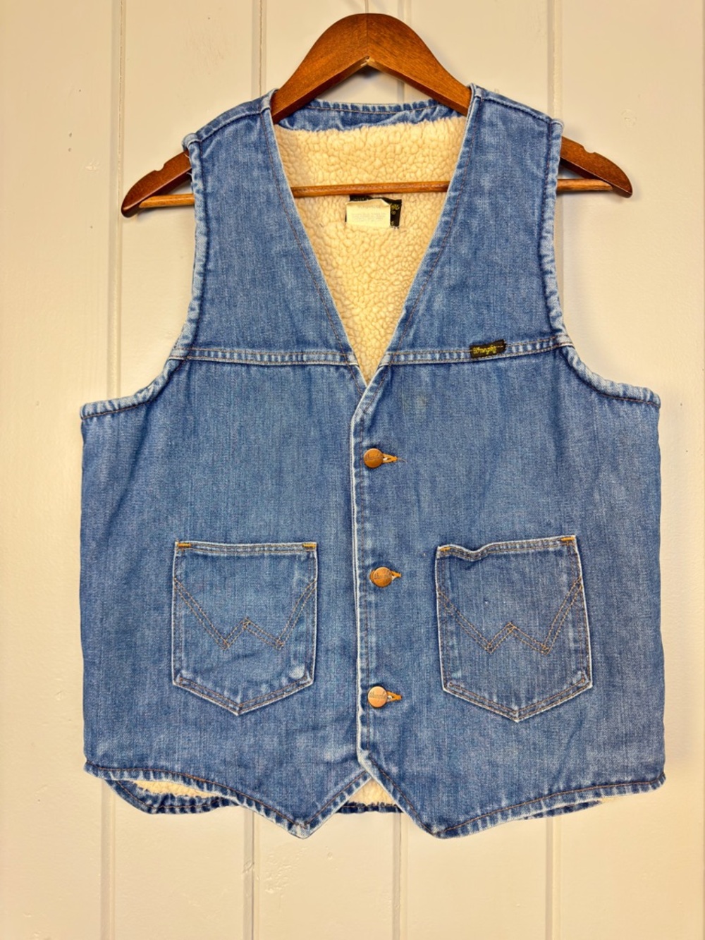 Vintage 70s 80s Wrangler No Fault Sherpa Lined Denim Vest Medium
Western Ranch